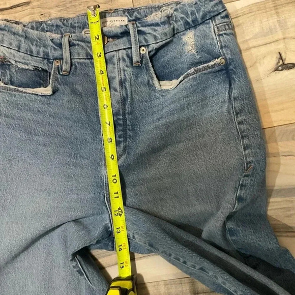 Good American Women’s Good Boy Twisted Slit Jeans Slit hem jeans size 6/28 - Picture 9 of 10